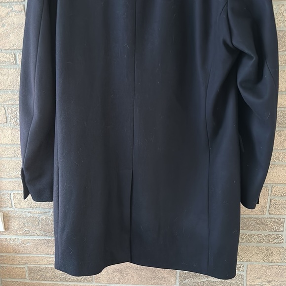 BANANA REPUBLIC Navy Blue TOP COAT Navy Blue ZIP BUTTON WOOL BLEND Large - Picture 8 of 15